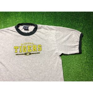 Vintage Missouri Tigers Mens Gray Short Sleeve Tee Size Large